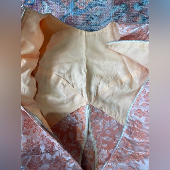 60s floral brocade handmade dress - Picture 6 of 7